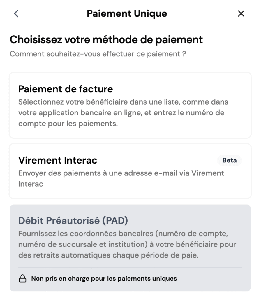 virement interac chexy