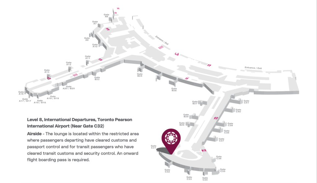 Lounge Review YYZ – location map -EN