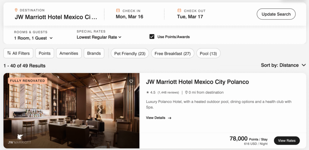 Mexico City Marriott redemption Polanco EN