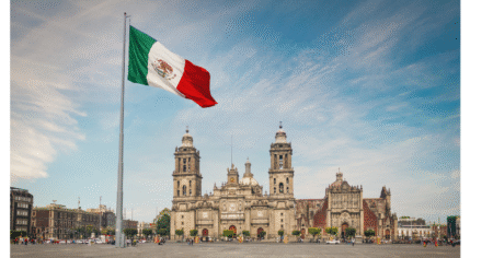 Mexico City – flag and plaza