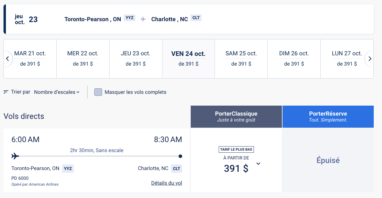 Porter Airlines et American Airlines&nbsp;: nouveau partenariat de partage de codes - Porter american airlines FR