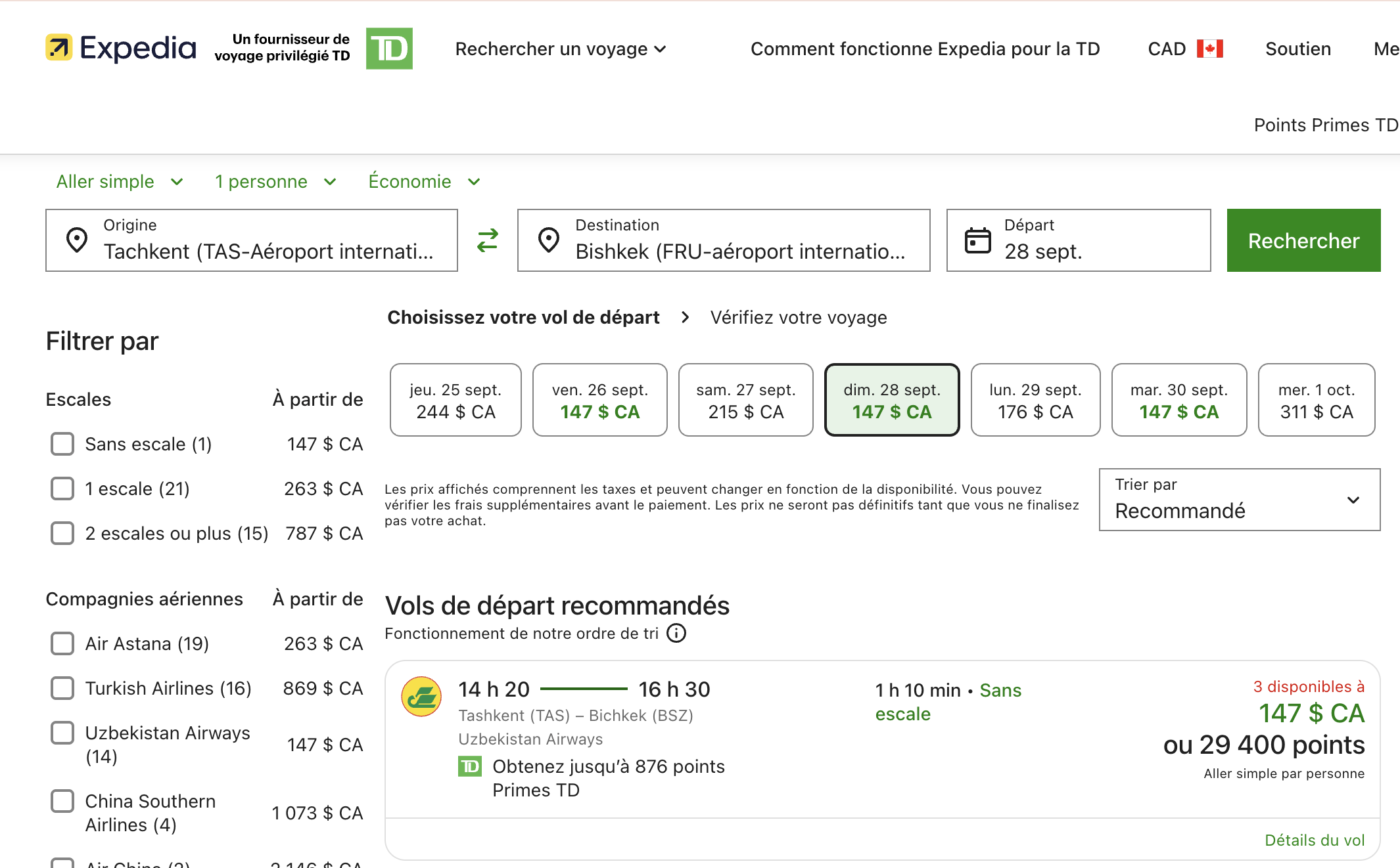 Asie centrale&nbsp;: Comment s’y rendre en utilisant des points et des milles - asie centrale TD