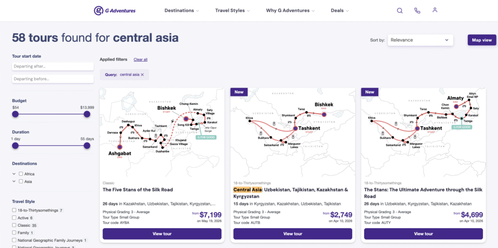 asie centrale gadventures