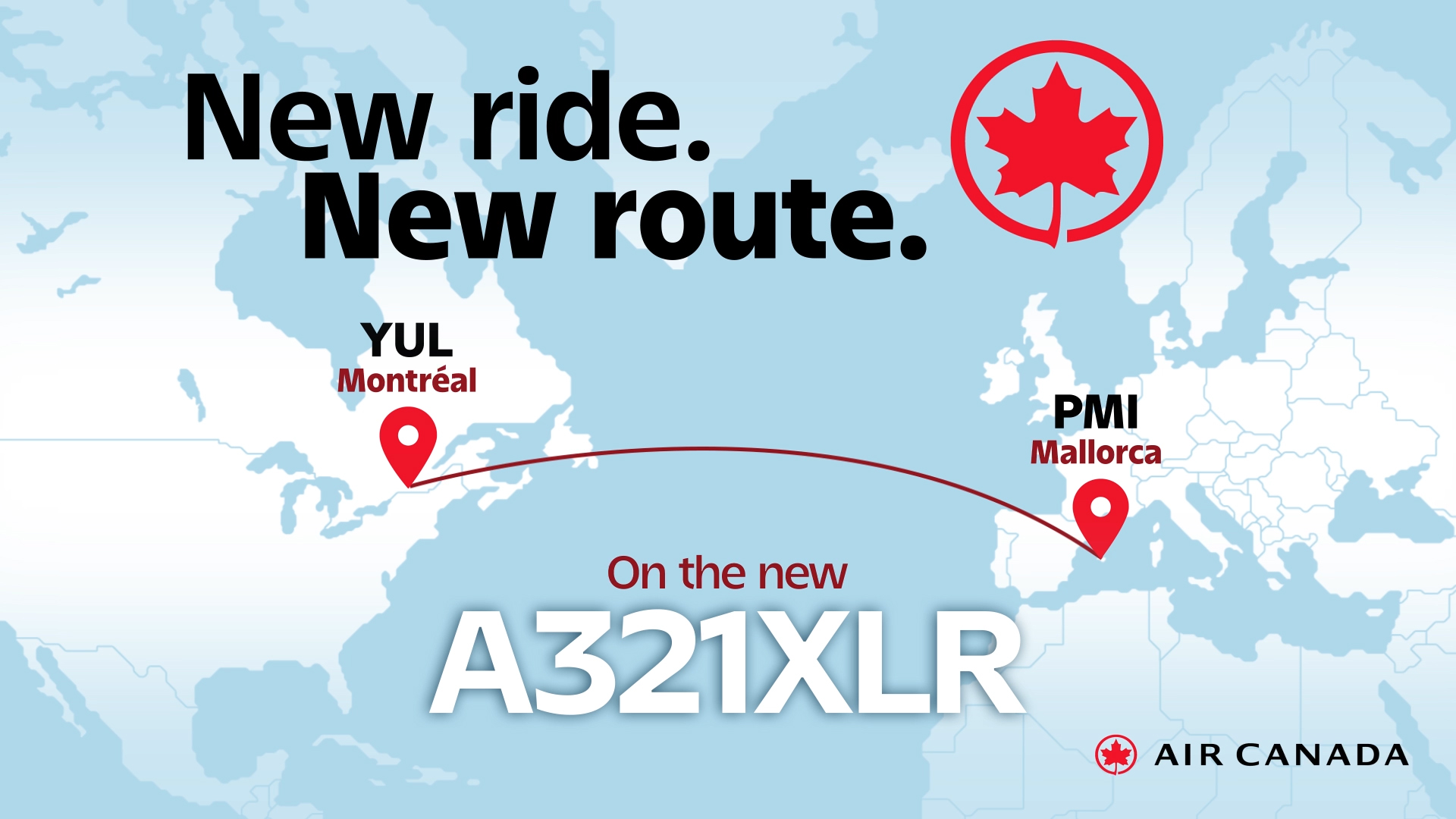 Air Canada: New Non-Stop Montreal to Mallorca Route with A321XLR Starting Summer 2026 - Yul PMI majorque