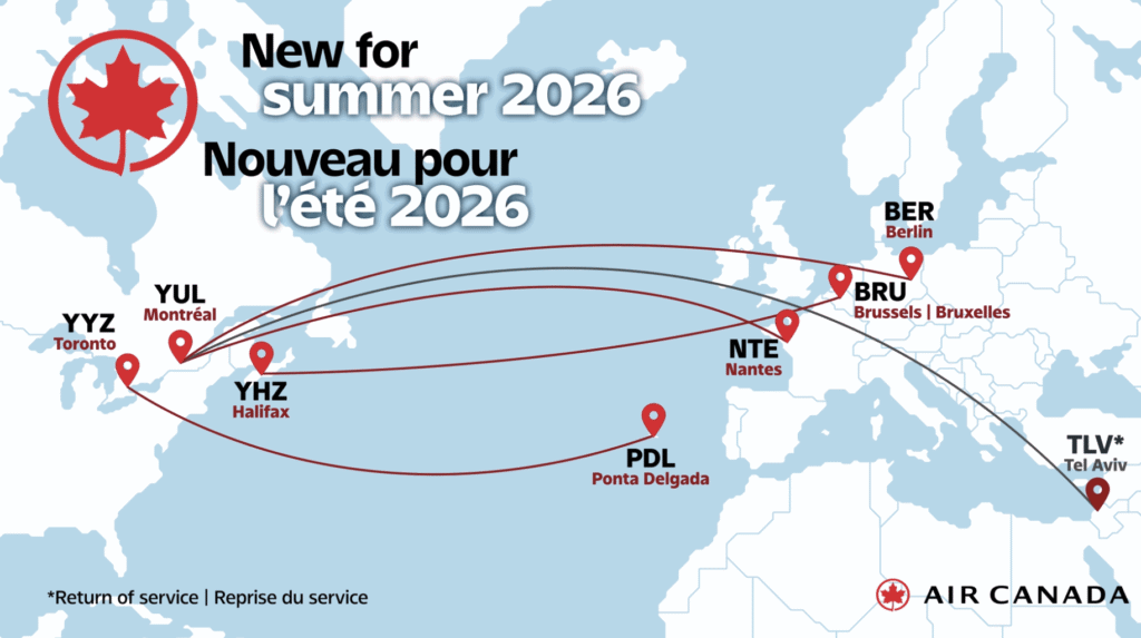 nouveaux vols Air Canada