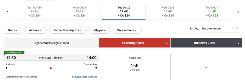 Aeroplan Bearskin airlines FR
