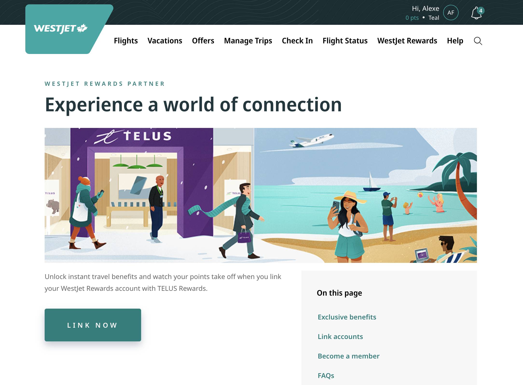 WestJet and TELUS Officially Launch Their Loyalty Partnership - westjet