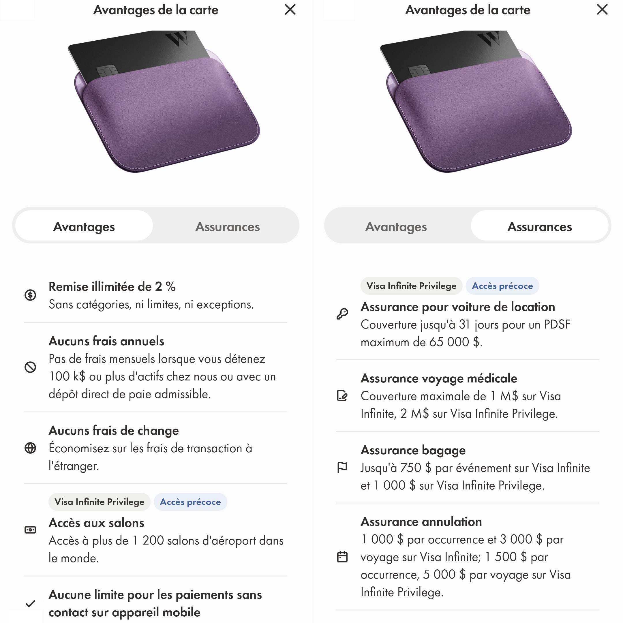 carte wealthsimple visa infinite