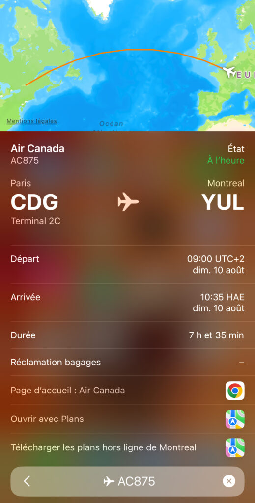 informations de vol 2