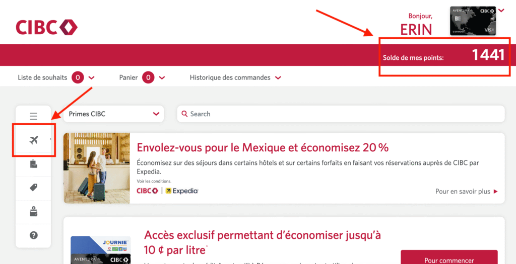 Aventura Chart – Select travel category -EN