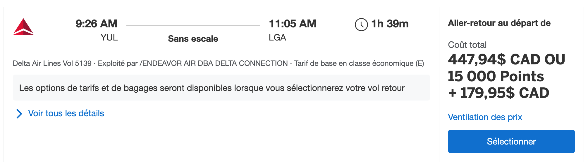 Programme de voyage à points fixes d'Amex&nbsp;: Comment ça fonctionne&nbsp;? - Exemple sous le maximum des résultats de recherche FR