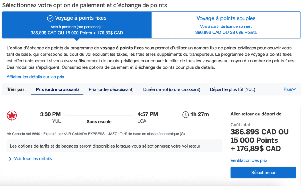 Amex Fixed Travel – Fixed Price search results -EN
