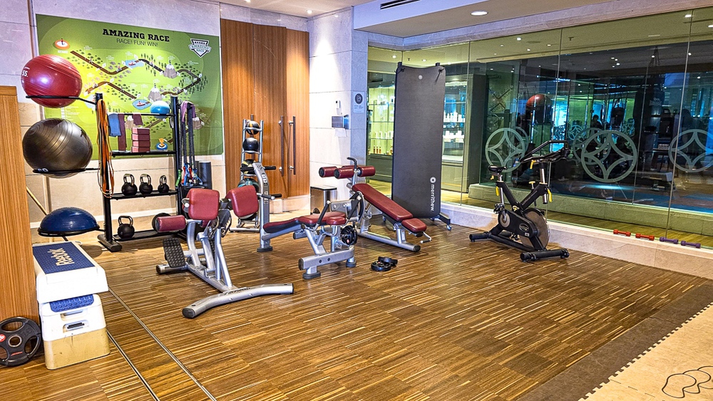 Centre de fitness luxueux du JW Marriott Hotel Ankara avec equipements varies et espace detente design