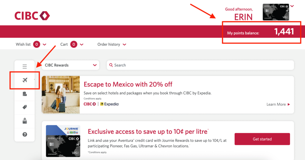 Aventura Chart - Select travel category EN