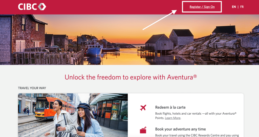 Aventura Chart - Sign in CIBC Rewards website EN