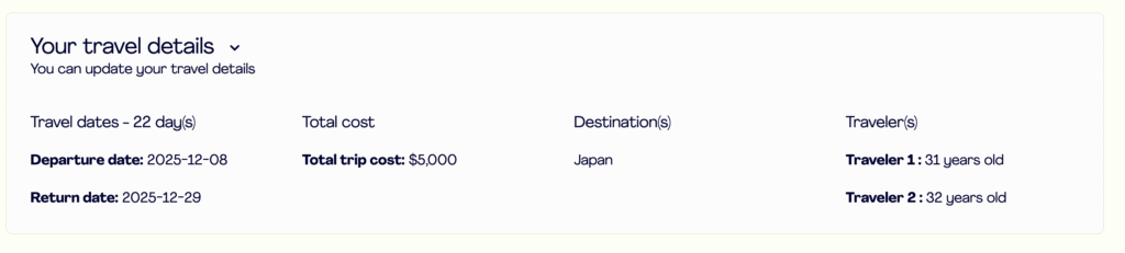 Details du voyage EN