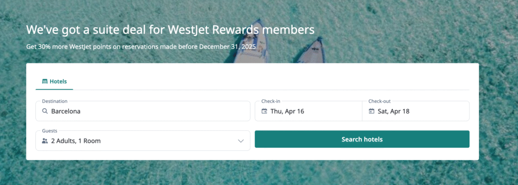WestJet Hotels - hotel search EN