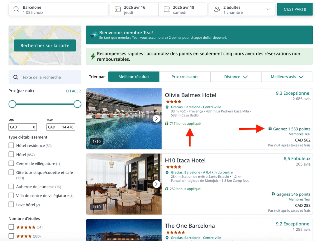 WestJet Hotels – search results -EN