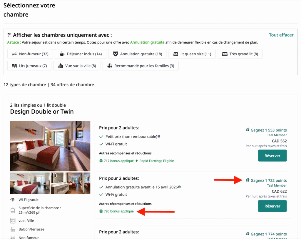 WestJet Hotels – select room type -EN