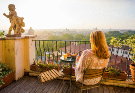 WestJet Hotels - woman sitting on balcony