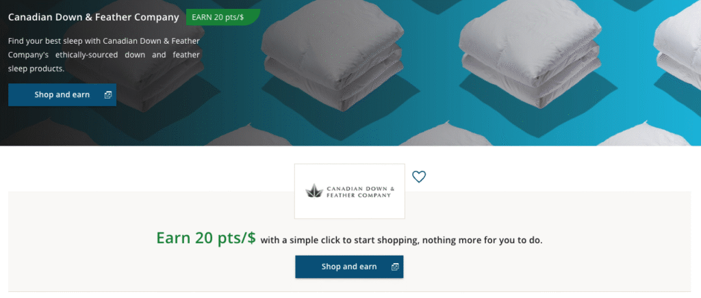 canadian down feather company aeroplan estore 20x