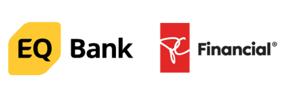 EQ Bank and PC Financial logos