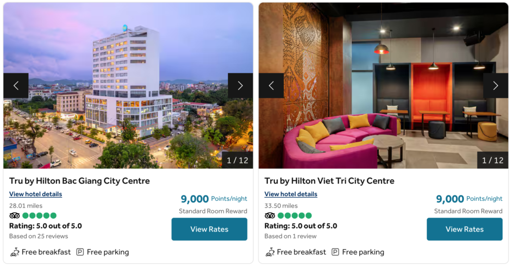 Marriott vs Hilton - Hilton low end redemption EN