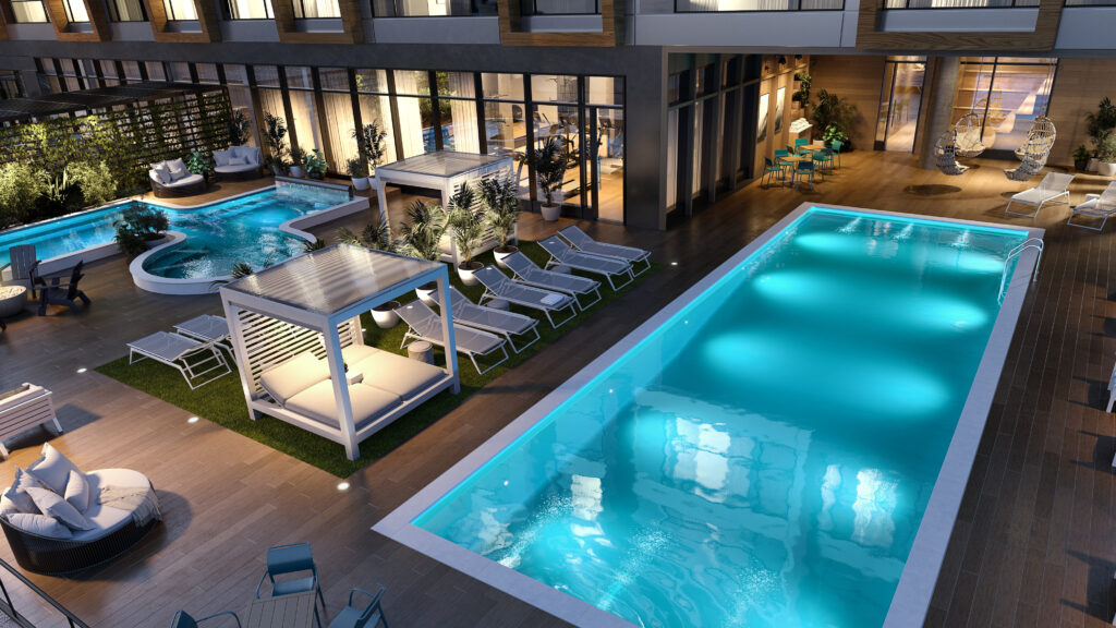 Nouvelle hotel Marriott Bromont piscine