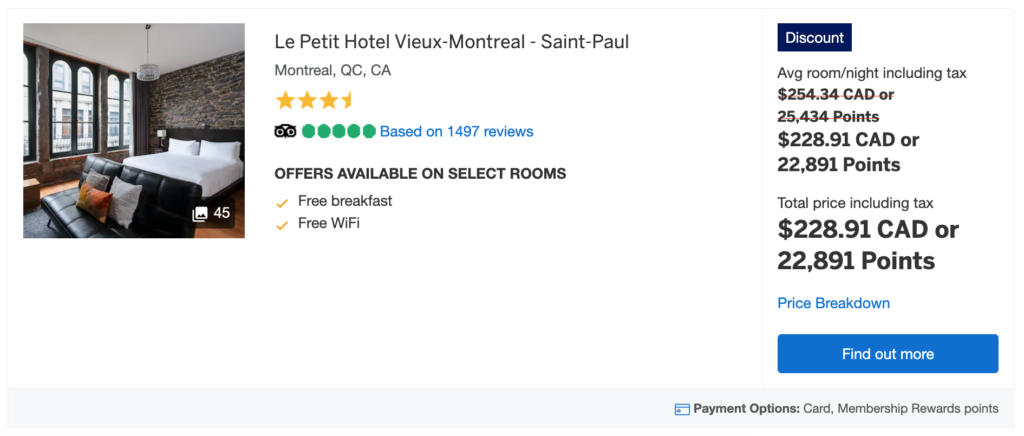 RBC vs Amex - Amex travel portal EN