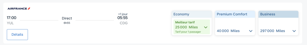 comparatif flying blue aeroplan vol paris