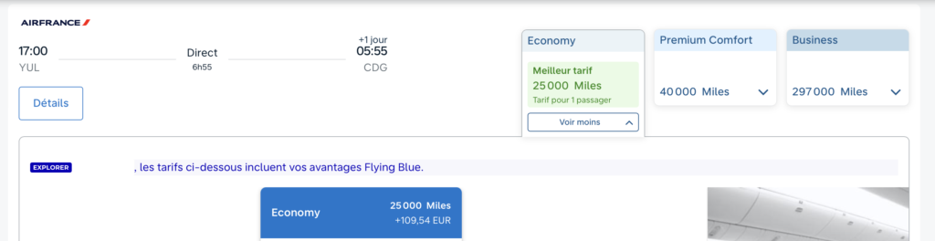 comparatif flying blue aeroplan vol paris 2