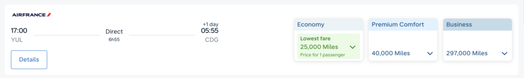 comparatif flying blue aeroplan vol paris
