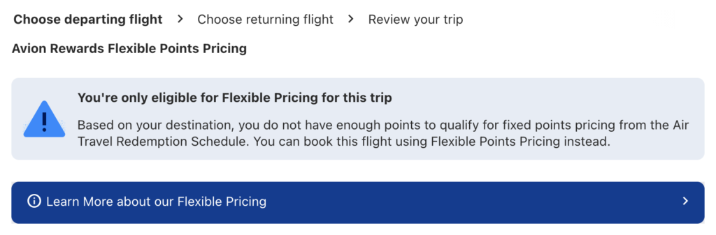 RBC Travel Redemption - Flexible Pricing only EN