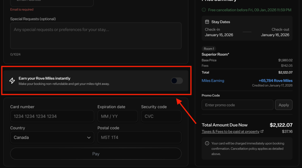 Rove Miles - earn your miles instantly