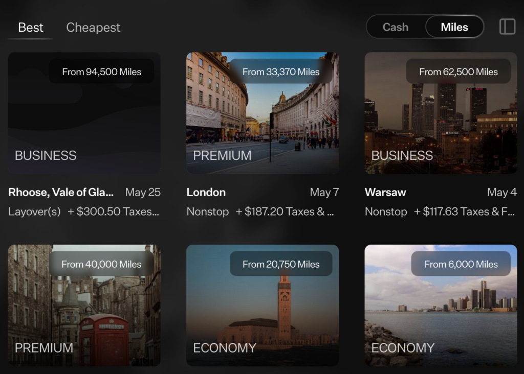 Rove Miles - flight redemption best