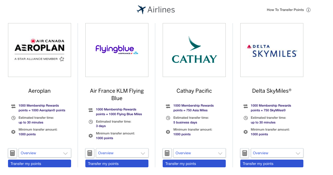 AMEX Tutorial: How to Transfer American Express Membership Rewards Points - Flying Blue airline points