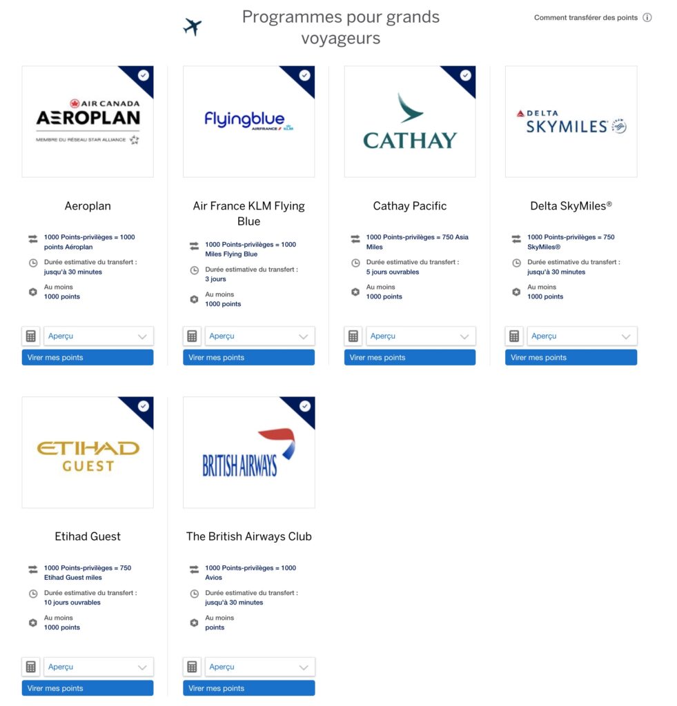points privileges partenaires aeriens fr