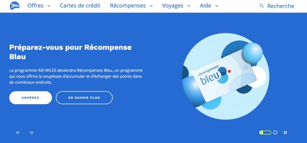 recompenses bleu ou recompense bleu