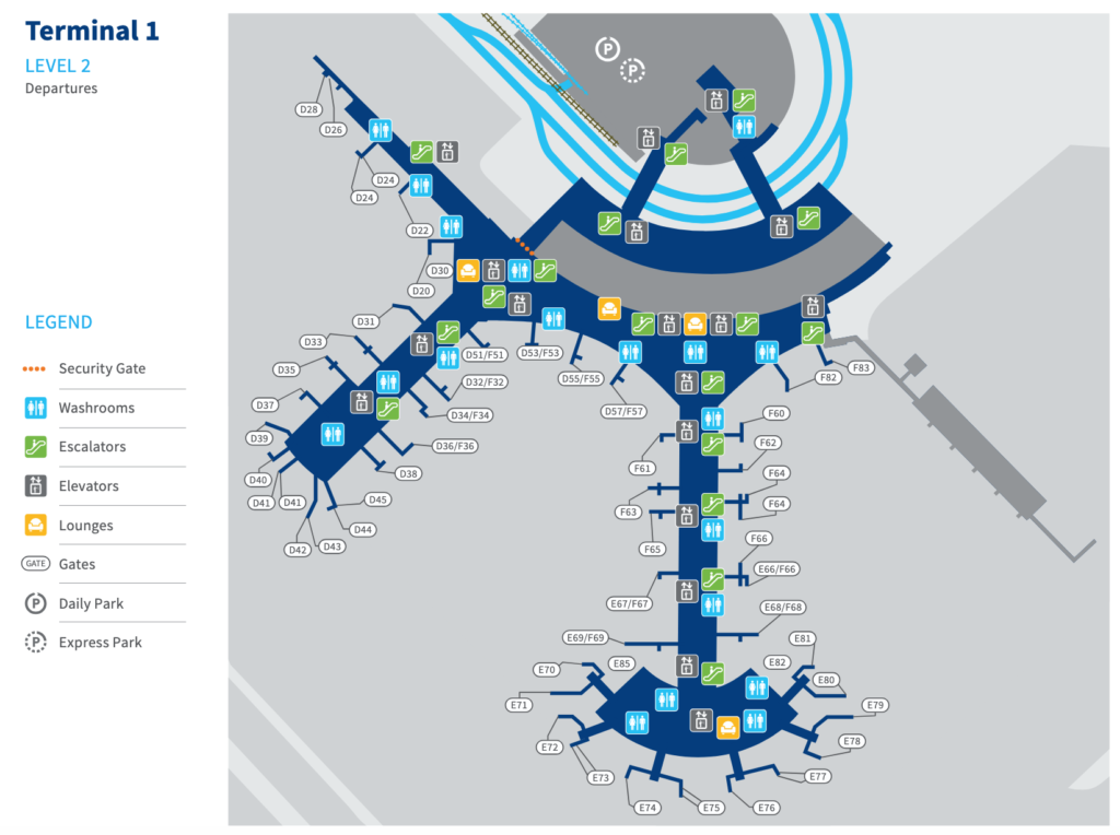 YYZ Airport Terminal 1 Level 2 Map