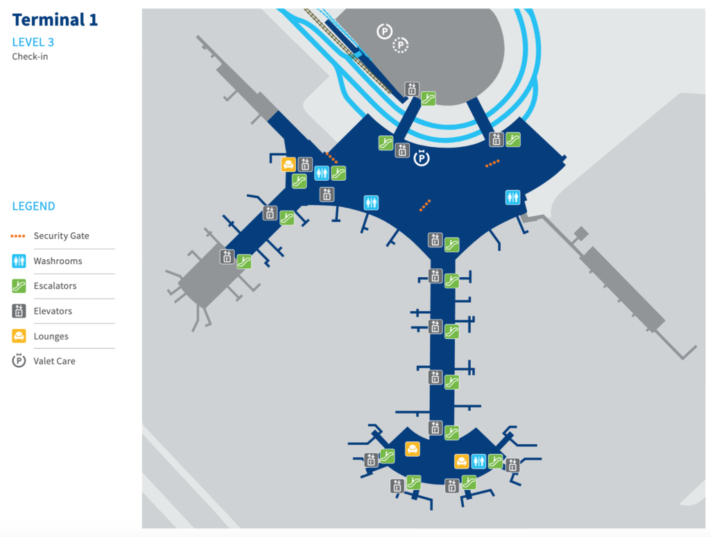 YYZ Terminal 1 Level 3 Map