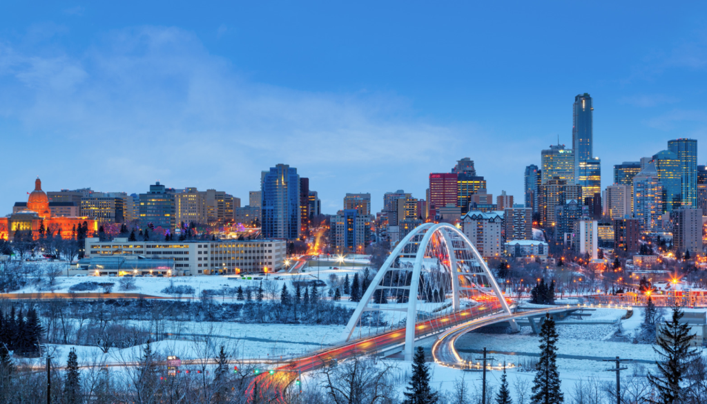 Edmonton Alberta bridge and skyline