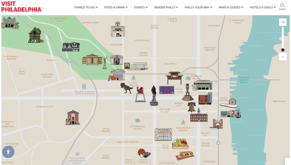 Philadelphia Guide - interactive map of city