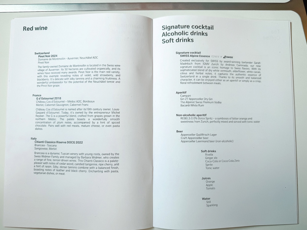 SWISS - A350 Senses - Menu 03