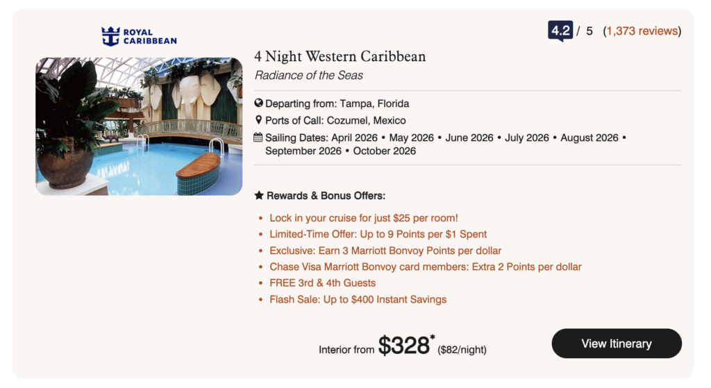 earn Marriott points cruise