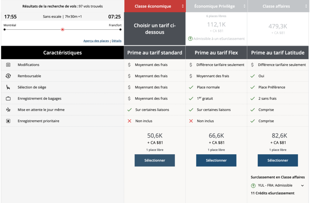 esurclassements points aeroplan voyages-de-reve-aeroplan
