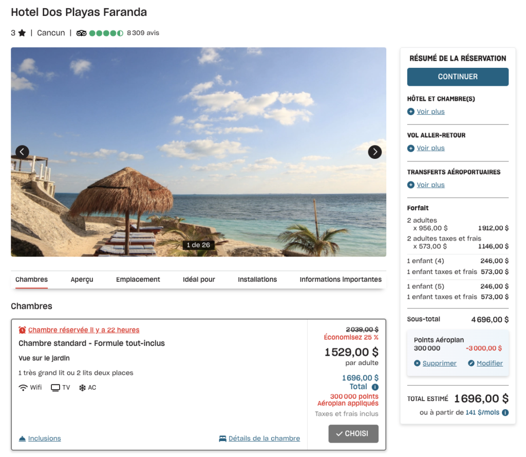 exemple vacances air canada voyages-de-reve-aeroplan