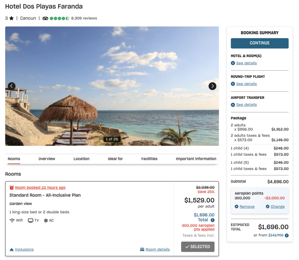 exemple vacances air canada voyages-de-reve-aeroplan