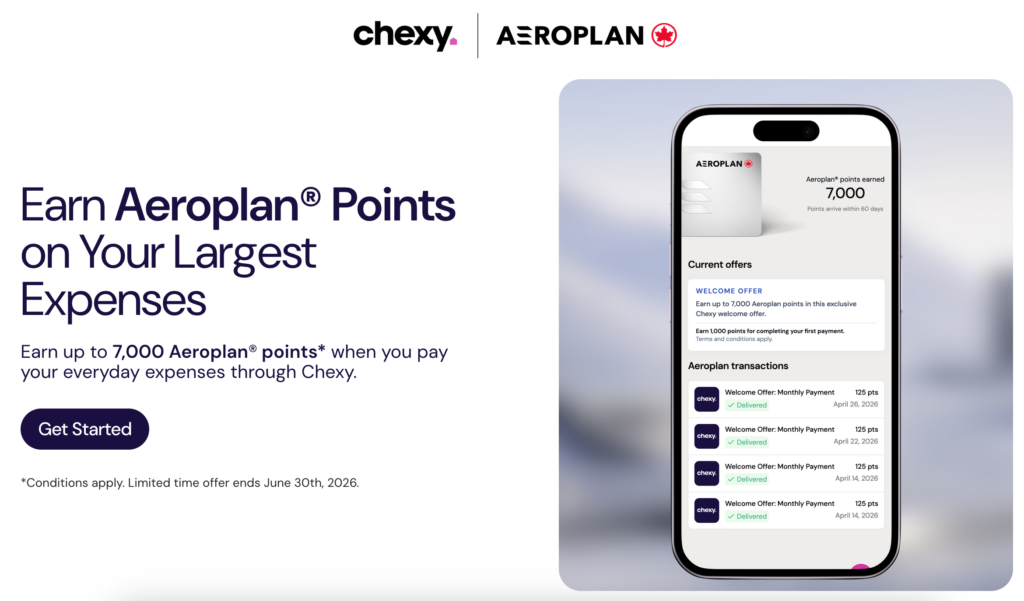 Chexy Aeroplan Promo image April 2026