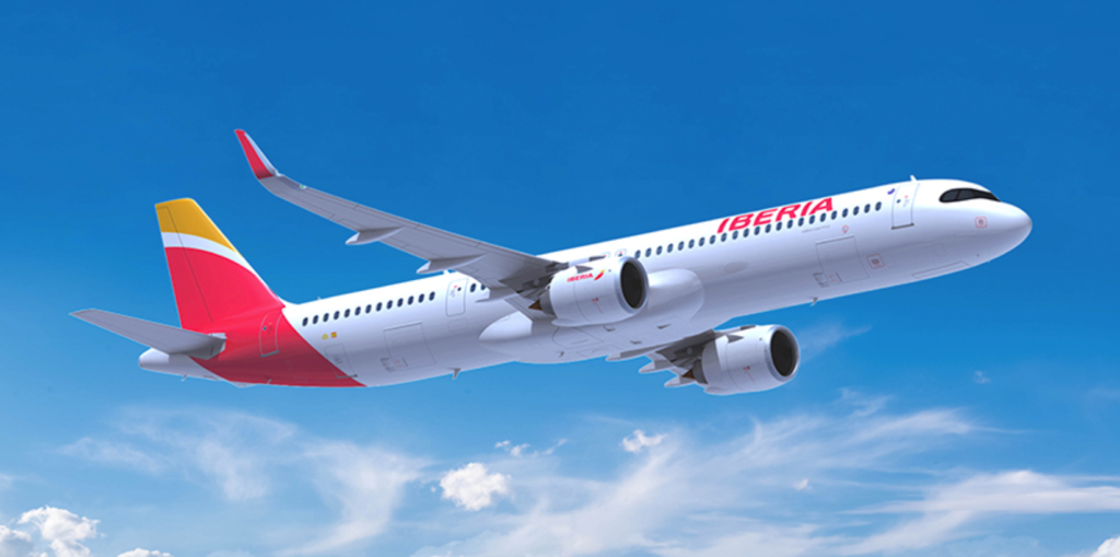 Iberia plane in the sky