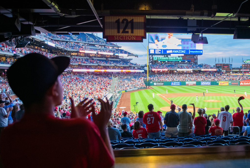 Photo of Philadelphia Phillies baseball game from the stands taken from Visit Philadelphia website
